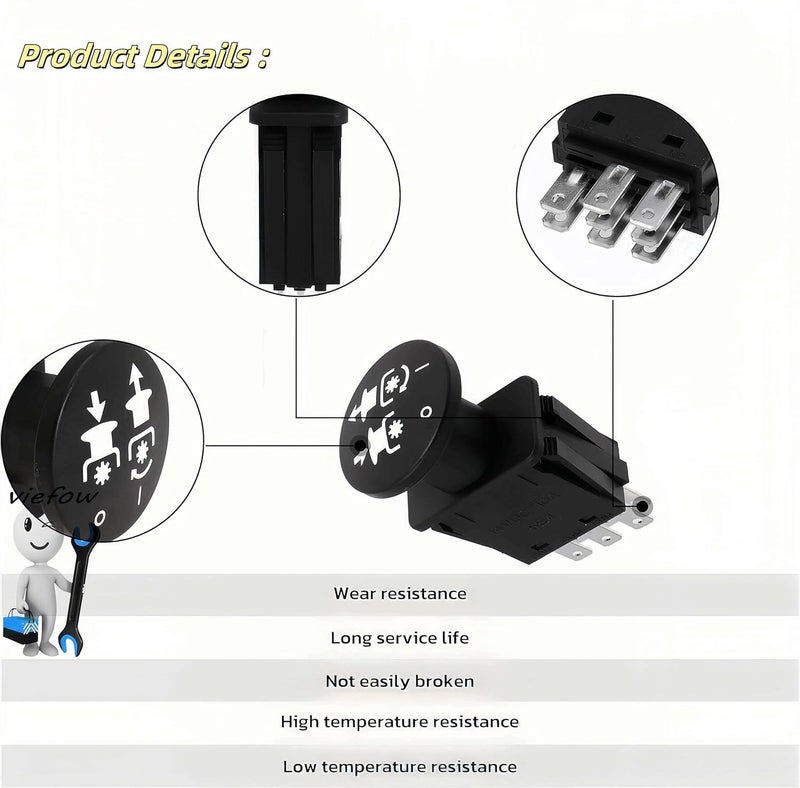 Viefow Upgrade PTO Clutch Engage Switch 056-8058-00 10 AMP Replace Bad Boy Mowers/Dixie Chopper/Jacobsen Bobcat/Rotary/MTD/Delta,AOS Extreme Series BadBoy Blade Engage Clutch 070-1000-00,4174684 - Image 2